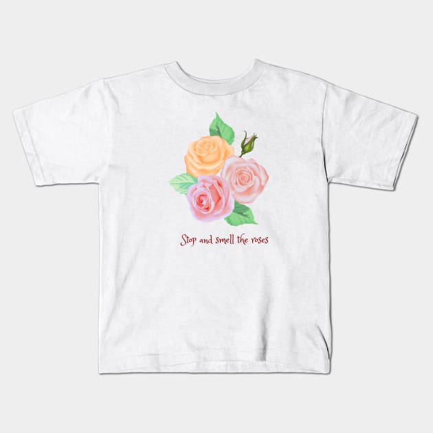 Stop and smell the roses Kids T-Shirt by Salasala